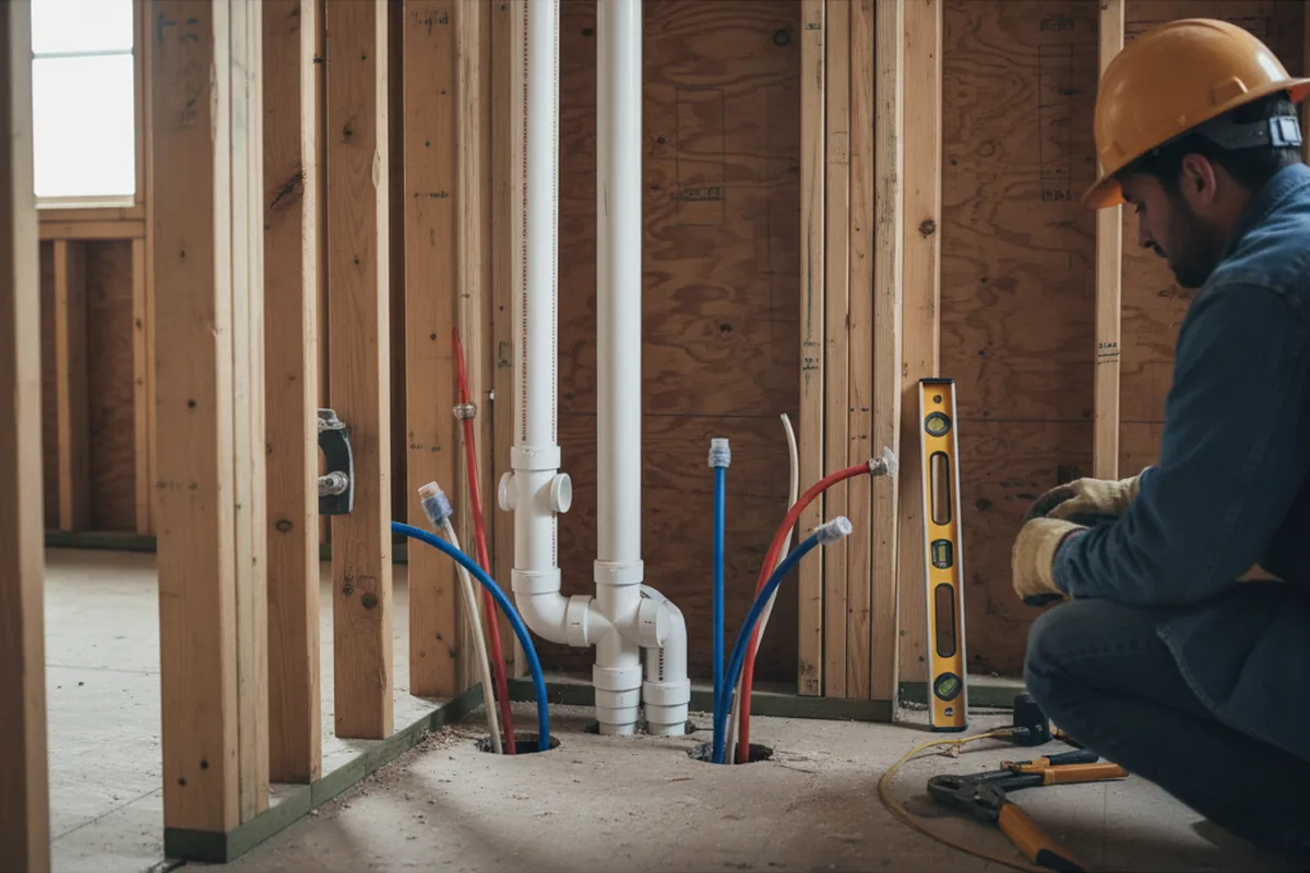 Drain and supply rough-in during Toilet Repair and Installation in Wade
