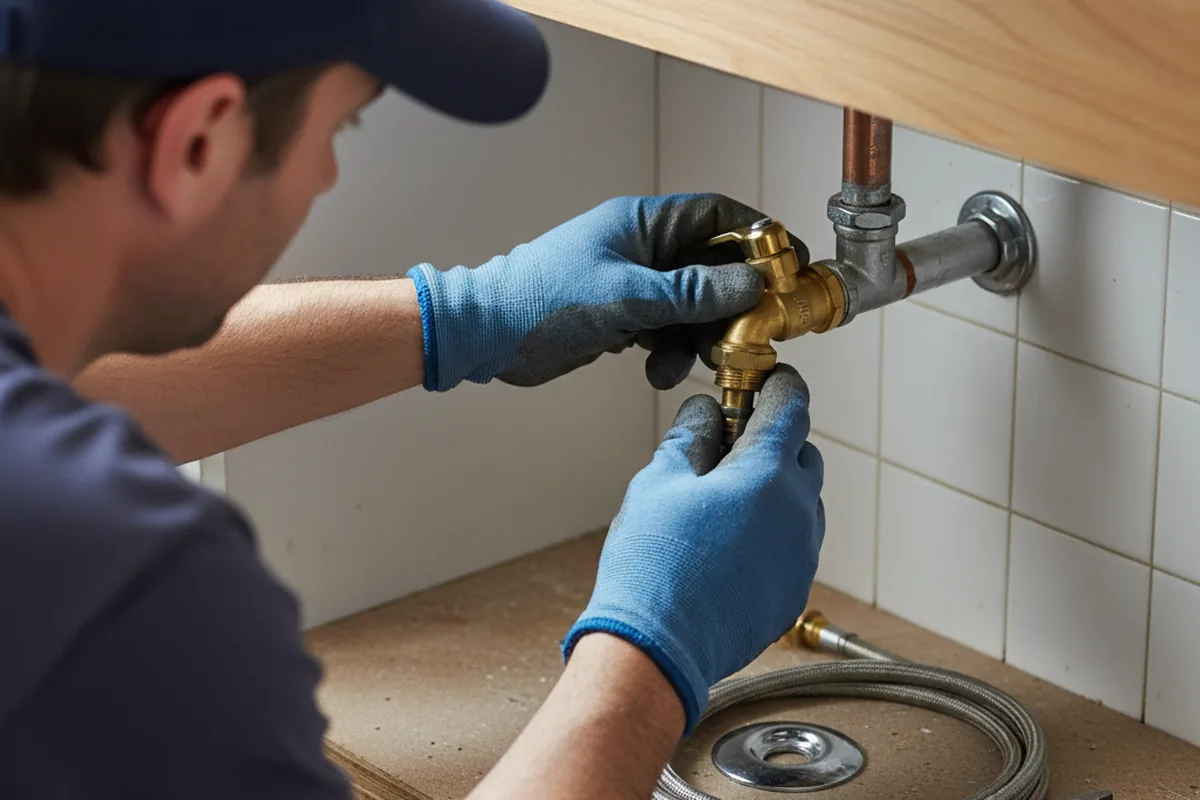 Shutoff valve and fitting work during Emergency Plumbing in Wade